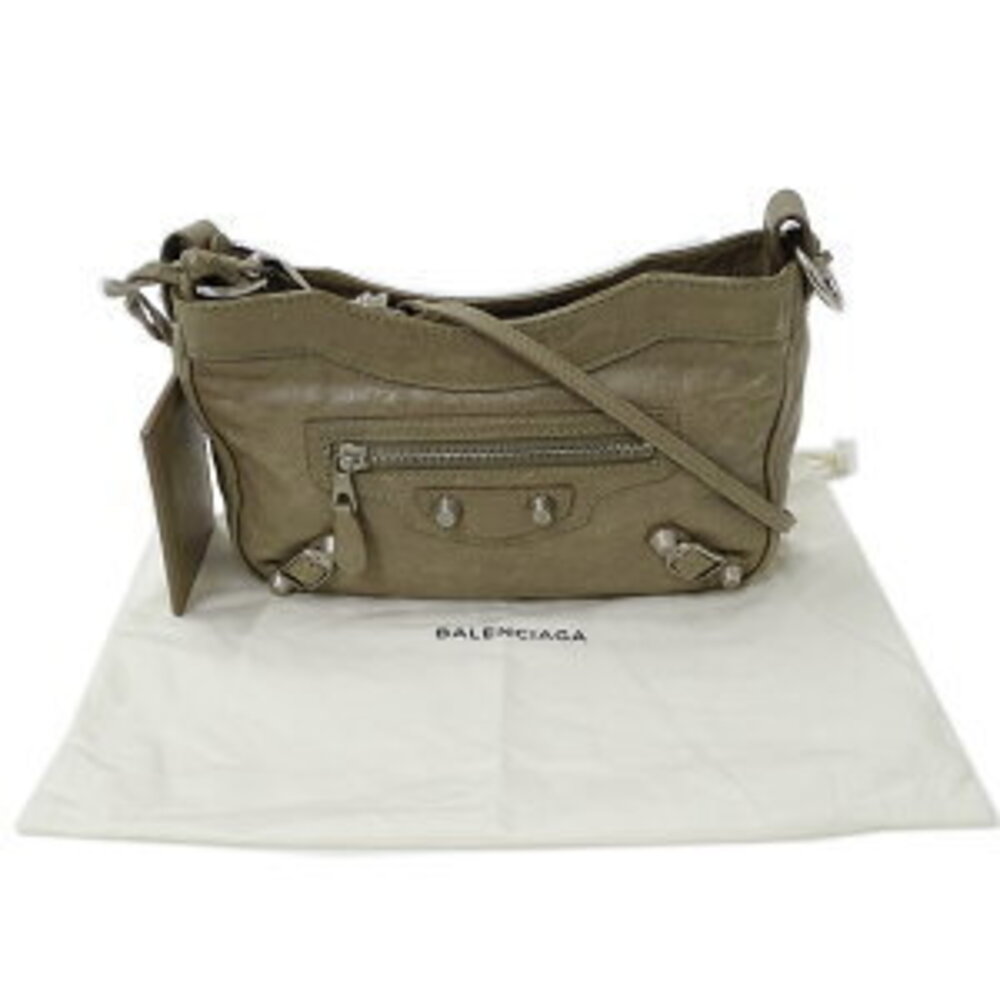 Balenciaga Bag Shoulder Leather Beige Greige Gray Crossbody - Picture 8 of 8
